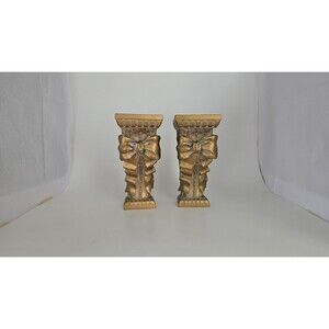 Drapery sconce / shelves / Bookends gold Brass finish bow detailing Set Of 2